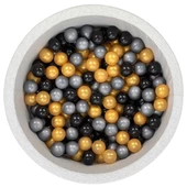 Wellgro Bubble Pops Açık Gri Sünger Top Havuzu / Gri, Gold, Siyah Toplu - 1