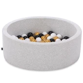 Wellgro Bubble Pops Açık Gri Sünger Top Havuzu / Gold, Beyaz, Siyah Toplu thumbnail 2