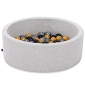 Wellgro Bubble Pops Açık Gri Sünger Top Havuzu / Gri, Gold, Siyah Toplu - 2