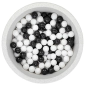 Wellgro Bubble Pops Açık Gri Sünger Top Havuzu / Beyaz, Beyaz, Siyah Toplu - 1