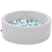 Wellgro Bubble Pops Açık Gri Sünger Top Havuzu / Beyaz, Beyaz, Mint Toplu thumbnail 2
