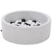 Wellgro Bubble Pops Açık Gri Sünger Top Havuzu / Beyaz, Beyaz, Siyah Toplu - 2