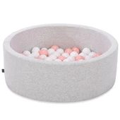 Wellgro Bubble Pops Açık Gri Sünger Top Havuzu / Beyaz, Beyaz, Pembe Toplu - 2