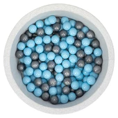 Wellgro Bubble Pops Açık Gri Sünger Top Havuzu / Mavi, Mavi, Gri Toplu thumbnail 1