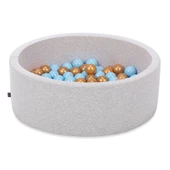 Wellgro Bubble Pops Açık Gri Sünger Top Havuzu / Mavi, Mavi, Gold Toplu - 2