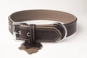 Privilege Flotter Hakiki Deri Köpek Boyun Tasması XXS Kahverengi Toprak Rengi 2,5x22-30 cm - 1