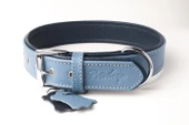 Privilege Flotter Hakiki Deri Köpek Boyun Tasması XS Mavi Lacivert 2,5x29-37 cm - 1
