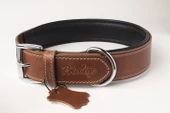Privilege Hakiki Yağlı Deri Köpek Boyun Tasması XL Taba Kahverengi 4x54-64 cm - 1