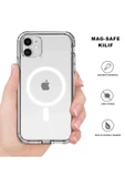 Iphone 12 Kılıf Kamera Lens Korumalı Magsafe Destekli Şeffaf Darbe Emici Sert Kapak - 3