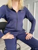 Kadın Kapüşonlu Paçası Lastikli Eşofman Takımı Lacivert - 7