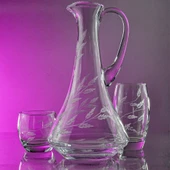 Decocia Pudgy 13 Parça  6 Kişilik Bardak Seti Dik Karaflı Sürgün Desenli thumbnail 3