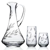 Decocia Kazaan  13 Parça 6 Kişilik  Bardak Seti Dik Karaflı Sürgün Desenli thumbnail 1