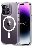 Iphone 14 Pro Kılıf Kamera Lens Korumalı Magsafe Destekli Şeffaf Darbe Emici Sert Kapak - 1