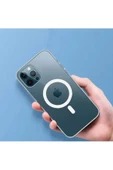 Iphone 14 Kılıf Kamera Lens Korumalı Magsafe Destekli Şeffaf Darbe Emici Sert Kapak - 8
