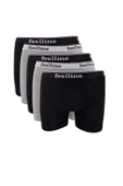 5 adet Feelline Siyah ve Gri Pamuklu Doğal Likralı Erkek Boxer - 1