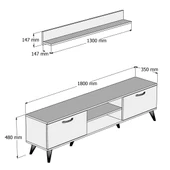Mega 180 lik L Raflı Tv Ünitesi Çam - TVU0102 - 4