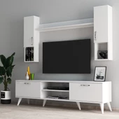 Mega 180 lik Kapaklı Raflı Tv Ünitesi Beyaz - TVU0201 - 1