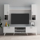 Mega 180 lik Kapaklı Raflı Tv Ünitesi Beyaz - TVU0201 - 2