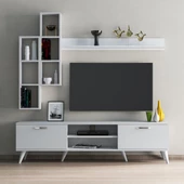 Mega 180 lik Kitaplıklı Raflı Tv Ünitesi Beyaz - TVU0301 - 2