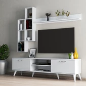 Mega 180 lik Kitaplıklı Raflı Tv Ünitesi Beyaz - TVU0301 - 1