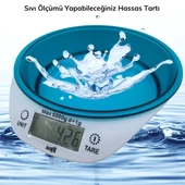 Buffer TF 1003 Hazneli Lcd Ekran Hassas Ölçüm Sensörlü 5 Kg Kapasite Dijital Mutfak Terazisi Tartısı - 5