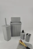 Digithome 4 Parça Fitilli Banyo Seti Gri - KIRANDA 6 C320.037 - 2