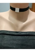 Zirkon Taşlı Choker Kadife Kolye - 2