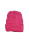 Unisex Basic Düz Katlamalı Bere Fuşya - 1