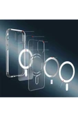 Iphone 14 Kılıf Kamera Lens Korumalı Magsafe Destekli Şeffaf Darbe Emici Sert Kapak - 3