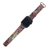 Çiçek Desenli Apple Watch 7 6 5 4 3 42-44 Mm Kordon Kayış Sk06 - 7