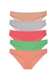 5 adet Eko Set Likralı Kadın Slip Külot Soft Renkler - 1