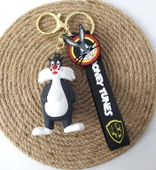 Anahtarlık Looney Tunes Sylvester Silikon Anahtarlık Çanta Süsü Karakter Figür Oyuncak Aksesuar Araba Süsü thumbnail 1