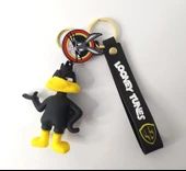Anahtarlık Looney Tunes Duffy Duck Silikon Anahtarlık Çanta Süsü Karakter Figür Oyuncak Aksesuar Araba Süsü thumbnail 3