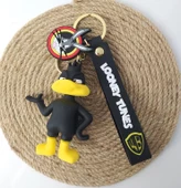 Anahtarlık Looney Tunes Duffy Duck Silikon Anahtarlık Çanta Süsü Karakter Figür Oyuncak Aksesuar Araba Süsü thumbnail 1