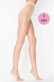 6 Adet Kadın Super İnce Mat 15 Den Külotlu Çorap Açık Ten thumbnail 1