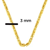 14 Ayar Altın 3 mm. Kral Zincir 65 cm thumbnail 5