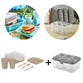 Piev Urve 6 Kişilik Kamp Seyahat Piknik Seti ve Çay Bardak Taşıma Aparatı Kabı 2 si 1 Arada Cappuccino - 1