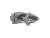 Zerhan 100 Kız Bebek Çocuk Gri Simli Fiyonklu Cırtlı Babet thumbnail 4