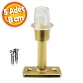 Kapı Stoperi Tamponu Durdurucu Tutucu Gold Altın 8 cm Metal Kapı Stopu Silikonlu (5 ADET) - 1