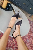 001 2185 Topukla Kadın Bilekten Bağlamalı Stiletto Abiye Ayakkabı - 4