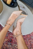 001 2185 Topukla Kadın Bilekten Bağlamalı Stiletto Abiye Ayakkabı - 6
