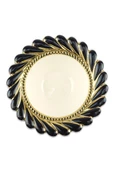 Digithome Callavi Yuvarlak Porselen Salata Kasesi 29 Cm Siyah Gold - Gbo 174 C320.113 - 1