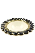 Digithome Callavi Yuvarlak Porselen Salata Kasesi 29 Cm Siyah Gold - Gbo 174 C320.113 - 3