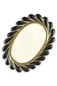 Digithome Callavi Oval Servis Tabağı 39 Cm Siyah Gold - Gbo 180 C320.113 - 1
