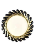 Digithome Callavi Yuvarlak Servis Tabağı 33 Cm Siyah Gold - GBO 177 C320.113 - 1