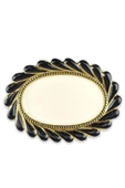 Digithome Callavi Oval Servis Tabağı 39 Cm Siyah Gold - Gbo 180 C320.113 - 2