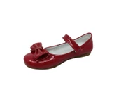 Zerhan 400 Kız Çocuk Kırmızı Rugan Fiyonklu Cırtlı Babet thumbnail 3