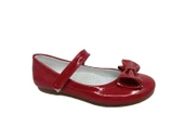 Zerhan 400 Kız Çocuk Kırmızı Rugan Fiyonklu Cırtlı Babet thumbnail 1