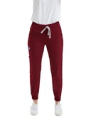 JOGGER- Kadın Likralı Bordo Üniforma Pantolon thumbnail 1