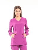 TULİP Kadın Likralı Tesettür Pembe Üniforma Üst thumbnail 1